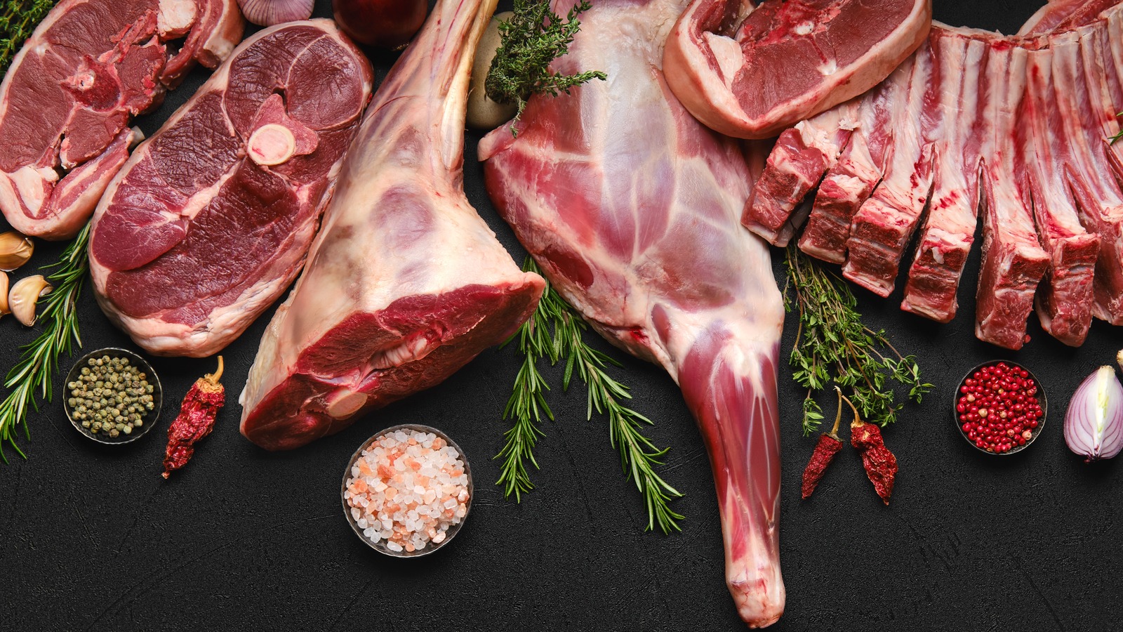 Assortment,Of,Various,Raw,Lamb,Cut,Parts,With,Copy,Space